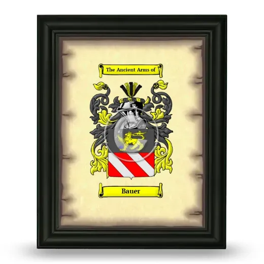 Bauer Coat of Arms Framed - Black
