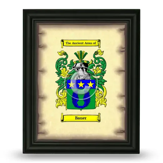 Bauer Coat of Arms Framed - Black