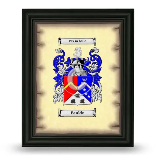 Baulde Coat of Arms Framed - Black