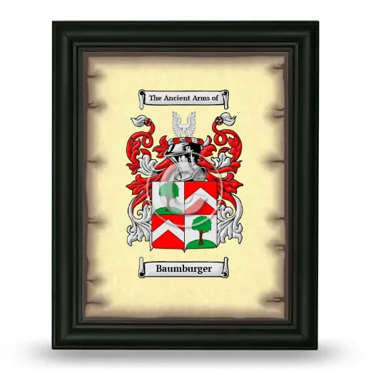 Baumburger Coat of Arms Framed - Black