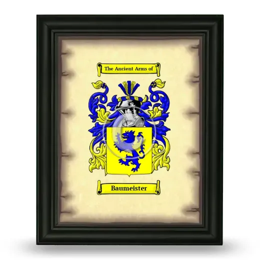 Baumeister Coat of Arms Framed - Black