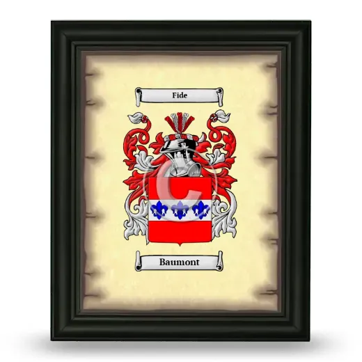 Baumont Coat of Arms Framed - Black