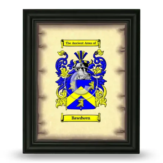 Bawdwen Coat of Arms Framed - Black