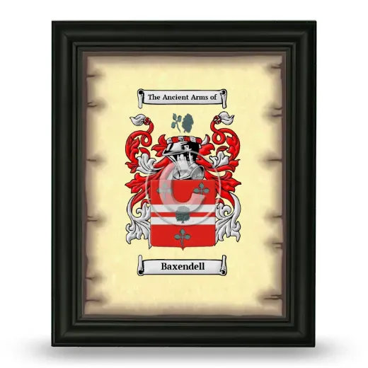 Baxendell Coat of Arms Framed - Black