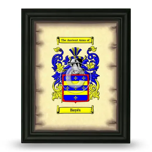 Bayés Coat of Arms Framed - Black