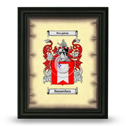 Baynerhan Coat of Arms Framed - Black