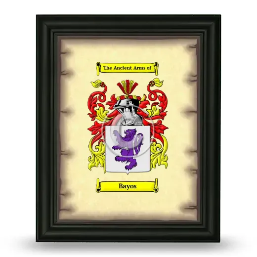 Bayos Coat of Arms Framed - Black