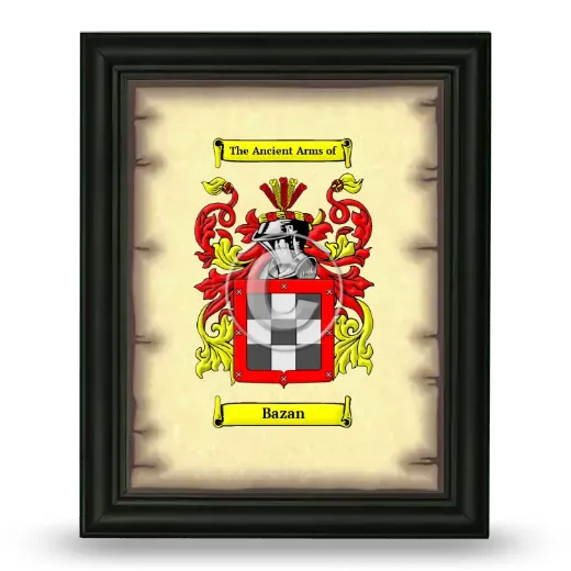 Bazan Coat of Arms Framed - Black