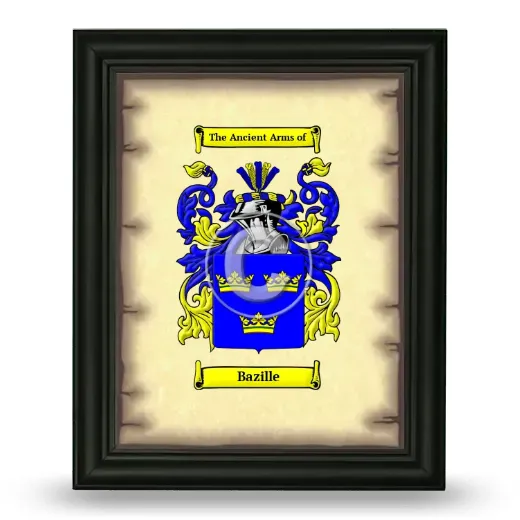 Bazille Coat of Arms Framed - Black