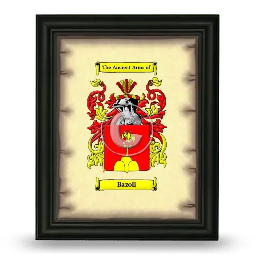 Bazoli Coat of Arms Framed - Black