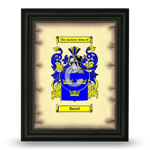 Bazul Coat of Arms Framed - Black
