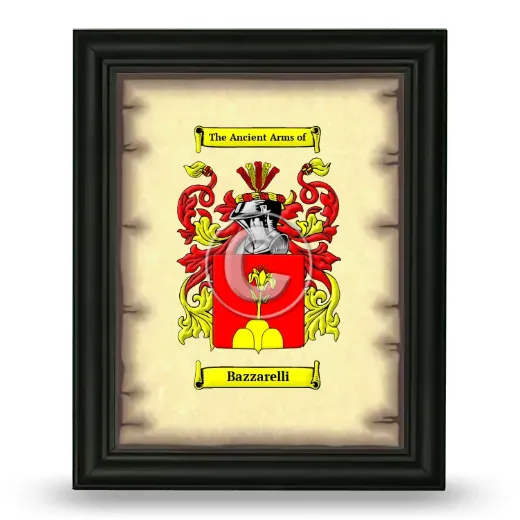 Bazzarelli Coat of Arms Framed - Black