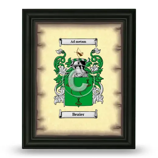 Beaier Coat of Arms Framed - Black