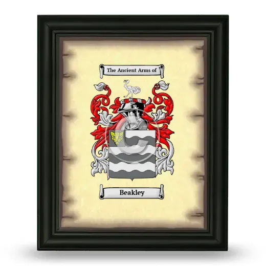 Beakley Coat of Arms Framed - Black