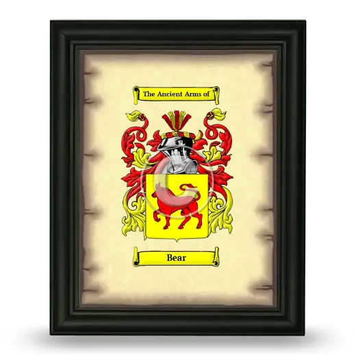 Bear Coat of Arms Framed - Black
