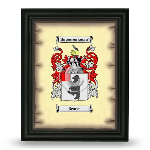 Beares Coat of Arms Framed - Black