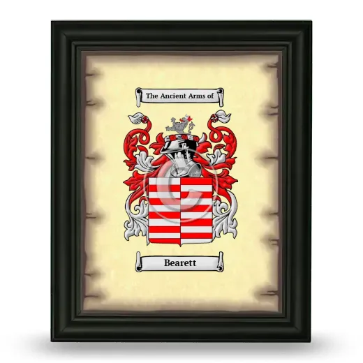 Bearett Coat of Arms Framed - Black