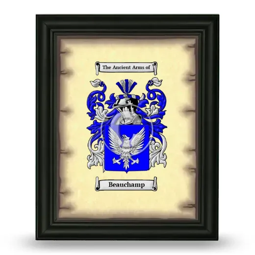 Beauchamp Coat of Arms Framed - Black