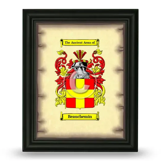 Beauchemin Coat of Arms Framed - Black