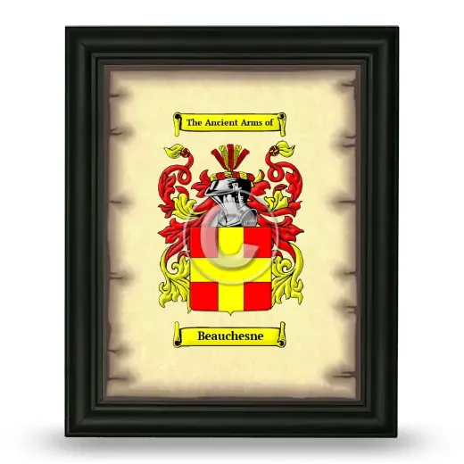 Beauchesne Coat of Arms Framed - Black