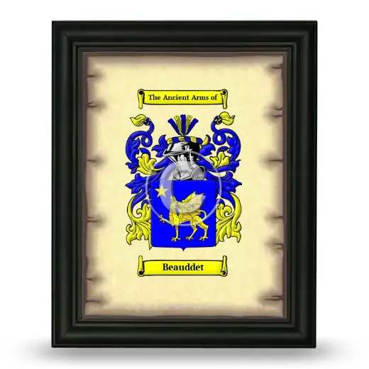 Beauddet Coat of Arms Framed - Black