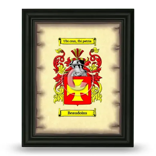 Beaudoins Coat of Arms Framed - Black