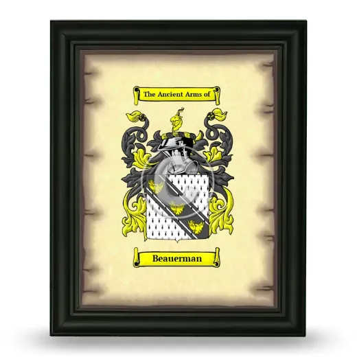 Beauerman Coat of Arms Framed - Black