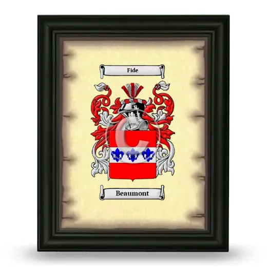 Beaumont Coat of Arms Framed - Black