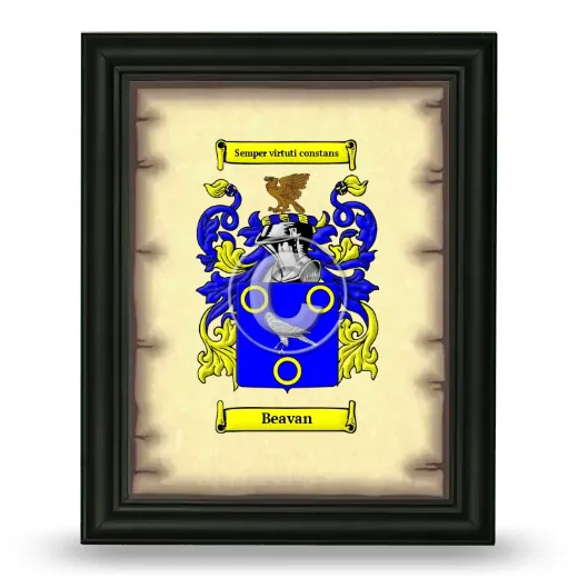 Beavan Coat of Arms Framed - Black