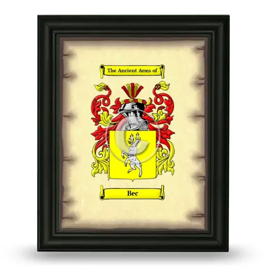 Bec Coat of Arms Framed - Black