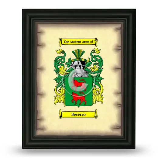 Becerro Coat of Arms Framed - Black