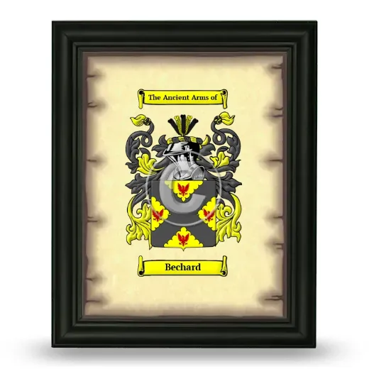 Bechard Coat of Arms Framed - Black