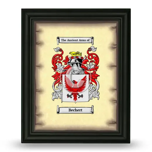 Bechert Coat of Arms Framed - Black