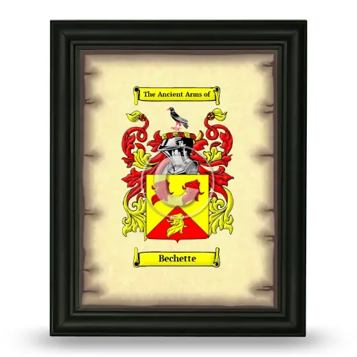 Bechette Coat of Arms Framed - Black
