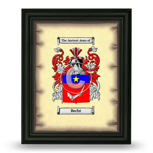 Becht Coat of Arms Framed - Black