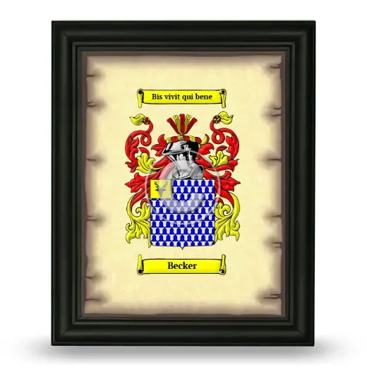 Becker Coat of Arms Framed - Black