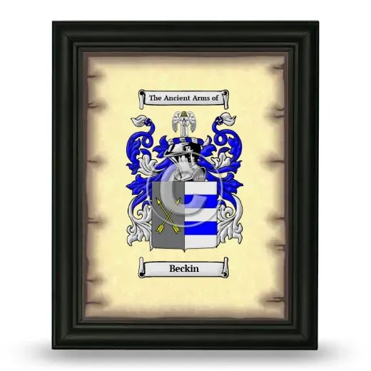 Beckin Coat of Arms Framed - Black