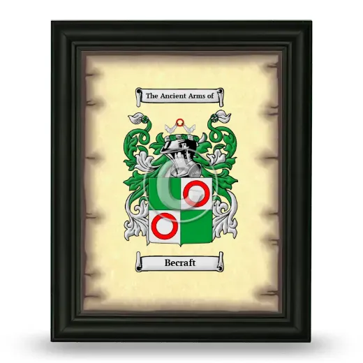 Becraft Coat of Arms Framed - Black