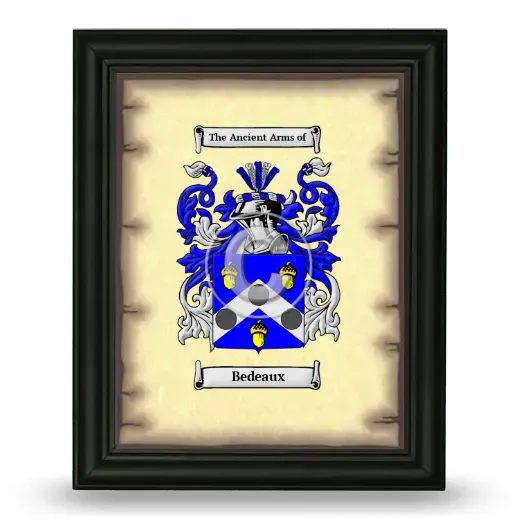 Bedeaux Coat of Arms Framed - Black