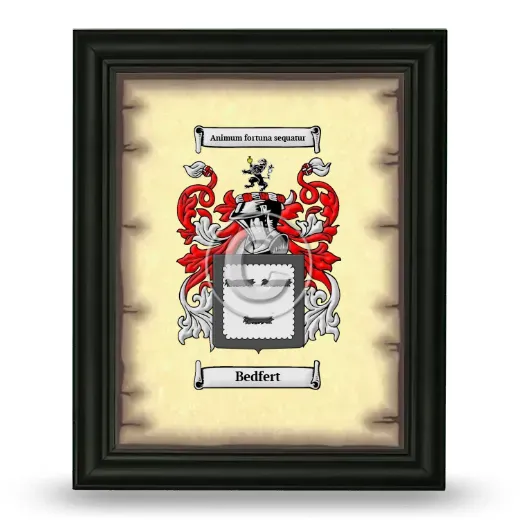 Bedfert Coat of Arms Framed - Black