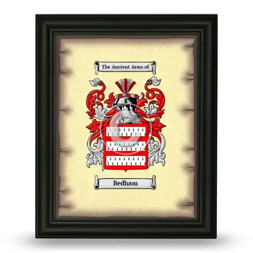 Bedham Coat of Arms Framed - Black