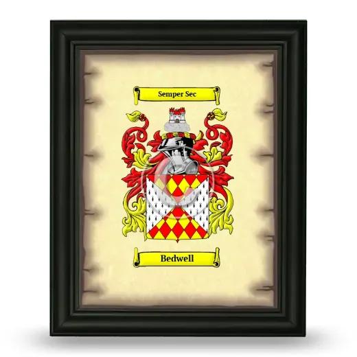 Bedwell Coat of Arms Framed - Black