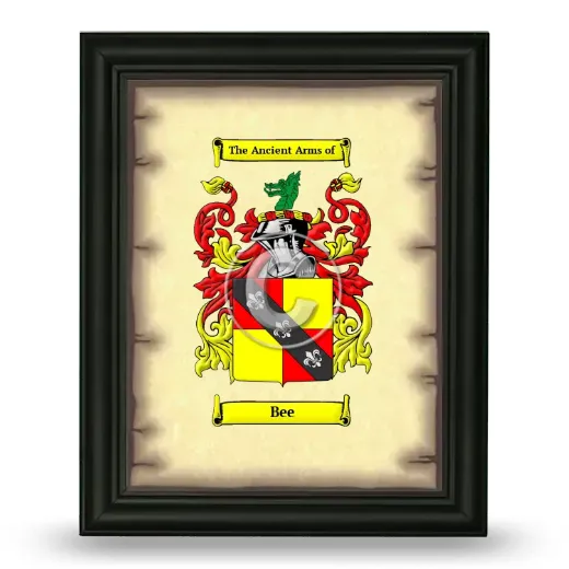 Bee Coat of Arms Framed - Black
