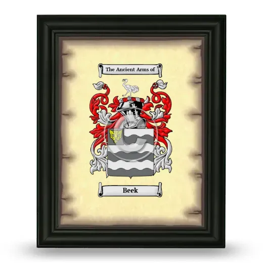 Beek Coat of Arms Framed - Black