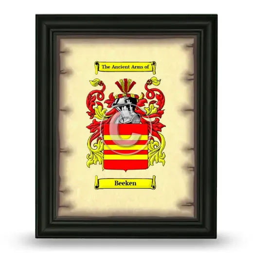 Beeken Coat of Arms Framed - Black