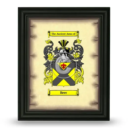 Beer Coat of Arms Framed - Black
