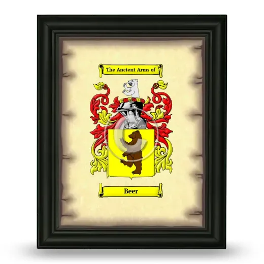 Beer Coat of Arms Framed - Black