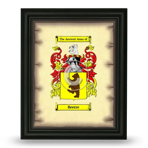 Beerre Coat of Arms Framed - Black