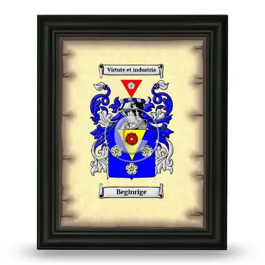Beginrige Coat of Arms Framed - Black