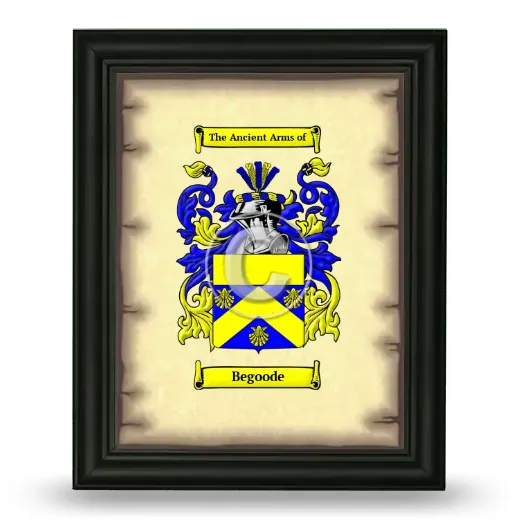 Begoode Coat of Arms Framed - Black